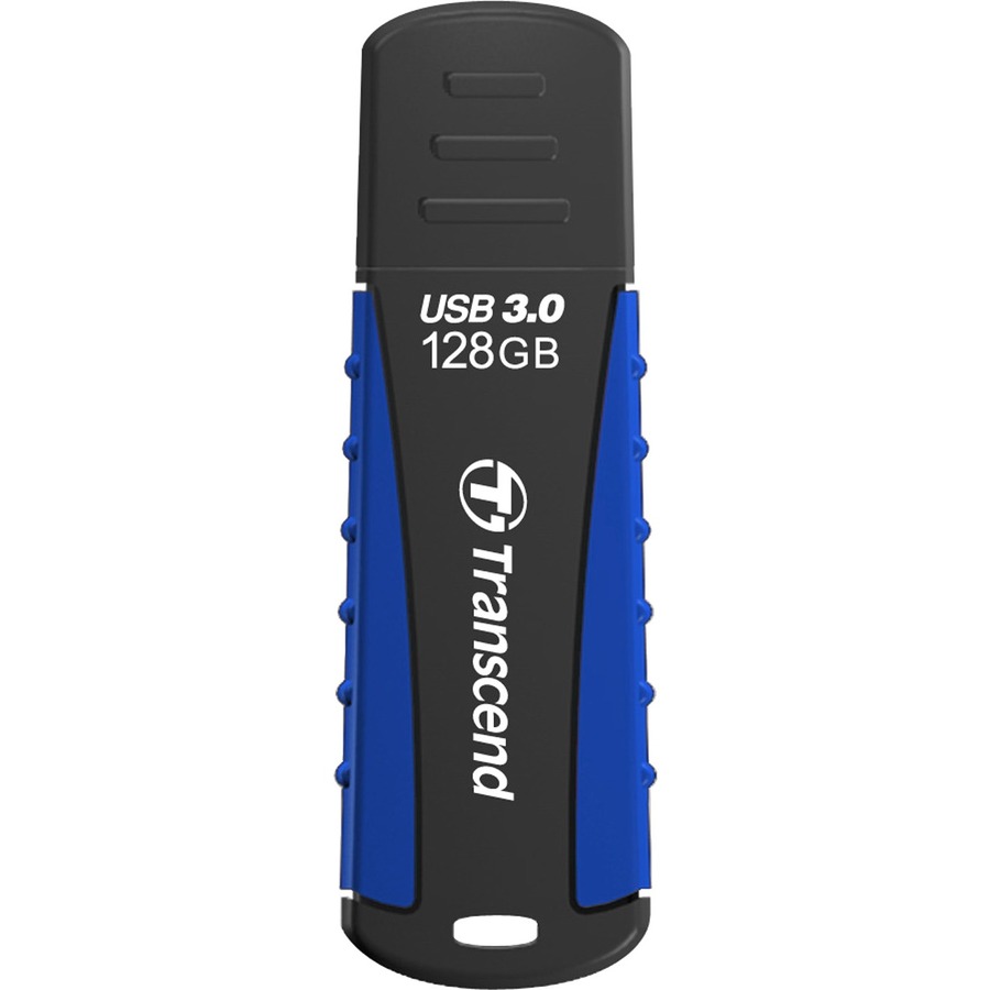 Transcend 128GB JetFlash 810 USB 3.0 Flash Drive - 128 GB - USB 3.0 - Black, Blue - 30 Year Warranty
