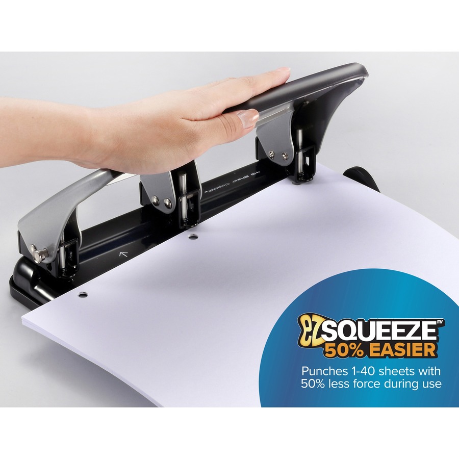 Business Source Heavy-duty 3-hole Punch - 3 Punch Head(s) - 30