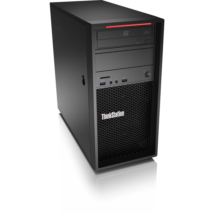 Lenovo ThinkStation P310 30AT000MUS Workstation - 1 x Intel Core i7 Quad-core (4 Core) i7-6700 6th Gen 3.40 GHz - 16 GB DDR4 SDRAM RAM - 256 GB SSD - Tower - Raven Black