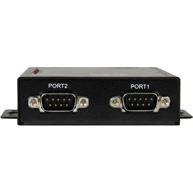 StarTech 2 Port Serial-to-IP Ethernet Device Server, RS232, Metal and Mountable, Serial Device Server, TAA
