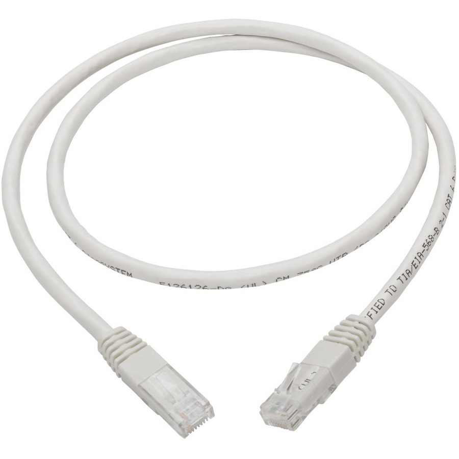 Tripp Lite by Eaton Cat6 Gigabit Molded (UTP) Ethernet Cable (RJ45 M/M) PoE White 3 ft. (0.91 m)