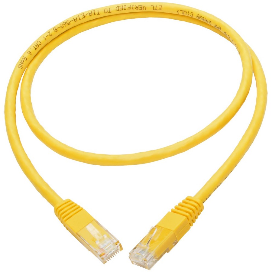 Tripp Lite by Eaton Cat6 Gigabit Molded (UTP) Ethernet Cable (RJ45 M/M) PoE Yellow 3 ft. (0.91 m)