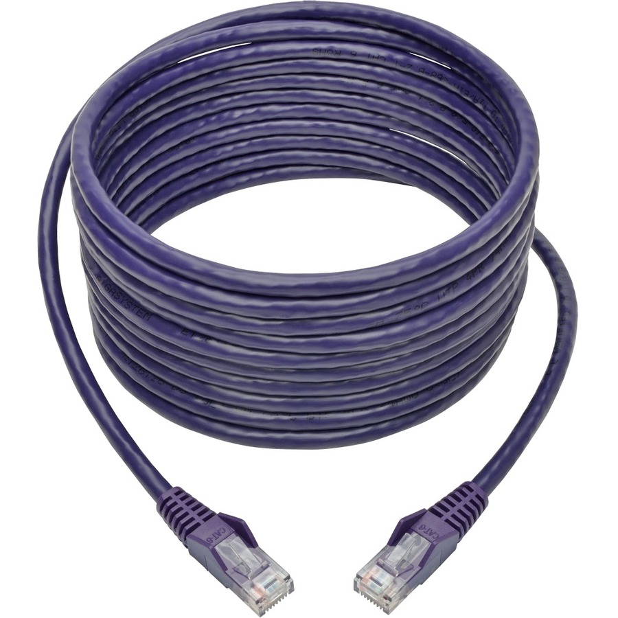Tripp Lite by Eaton Cat6 Gigabit Snagless Molded (UTP) Ethernet Cable (RJ45 M/M) PoE Purple 15 ft. (4.57 m)
