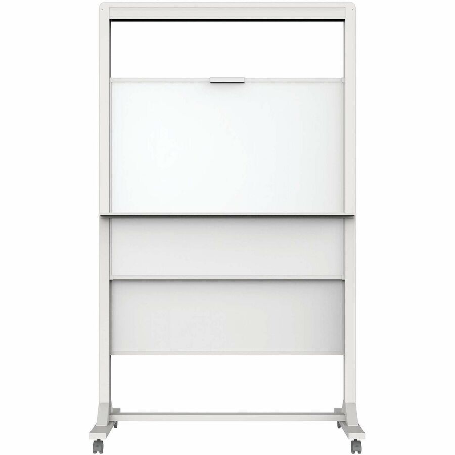 Quartet Motion Dual-Track Mobile Magnetic Dry-Erase Easel - 40" (3.3 ft) Width x 68" (5.7 ft) Height - White Painted Steel Surface - White Aluminum, Aluminum Frame - Rectangle - Horizontal - Magnetic - Assembly Required - 1 Each