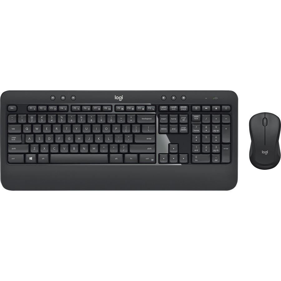 Logitech MK540 Wireless Keyboard Mouse Combo - USB Wireless RF Keyboard - Black - USB Wireless RF Mouse - Optical - 1000 dpi - 3 Button Scroll Wheel - QWERTY -