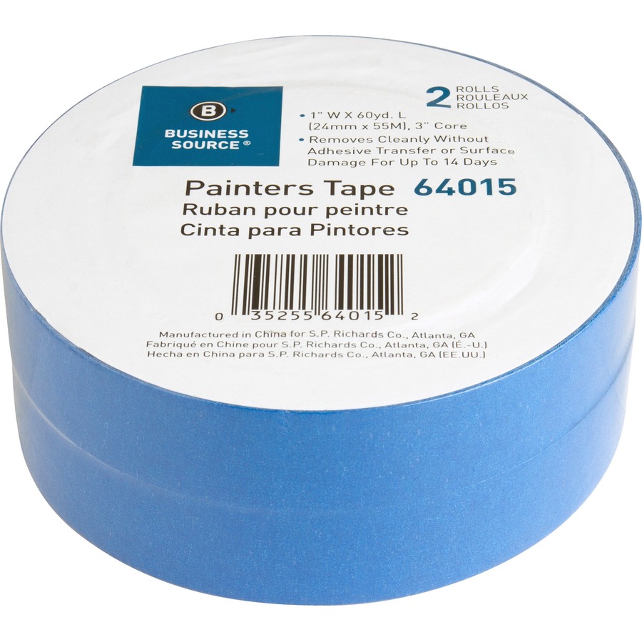 Bsn Business Source Multisurface Painter S Tape 60 Yd Length X 1 Width 5 5 Mil Thickness 2 Pack Blue Office Supply Hut