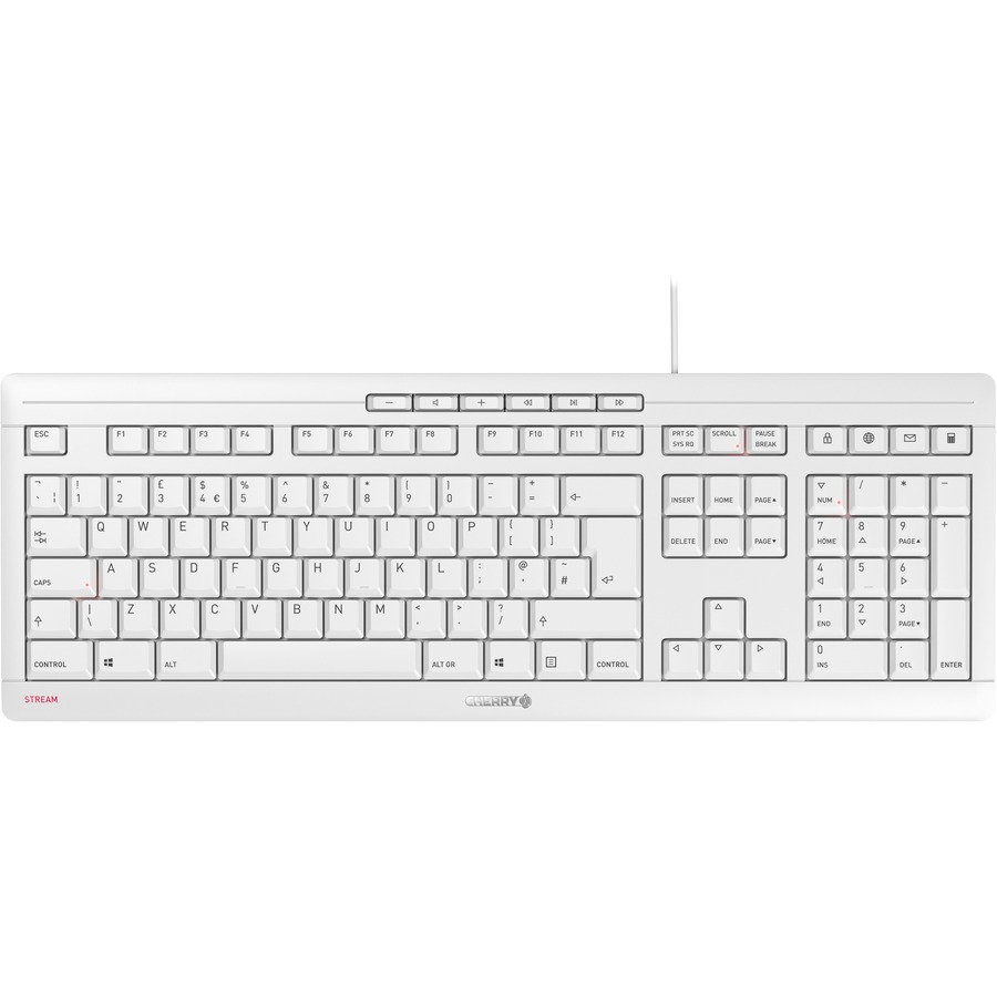 CHERRY STREAM Light Gray Wired Keyboard French Layout