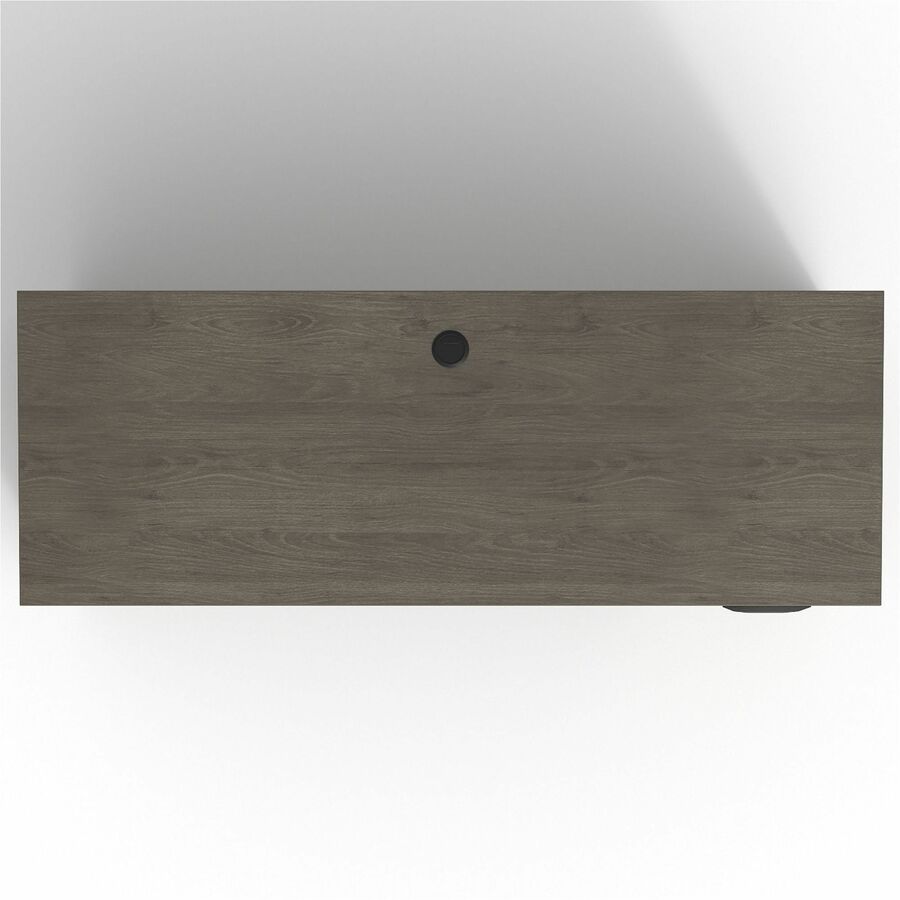 Lorell Prominence 2.0 Right-Pedestal Credenza - Rectangle - 29" Height x 66" Width x 24" Depth, 1" Thickness Top - Total Drawer(s): 2 - Single Pedestal on Right Side - Band Edge - Material: Particleboard - Finish: Thermofused Melamine (TFM) - Grommet, Mar