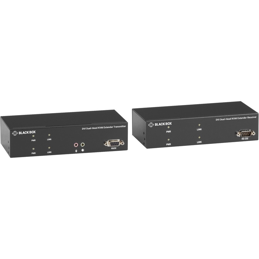 Black Box KVX Series KVM Extender Kit over CATx - DVI-D, USB 2.0, Serial, Audio, Local Video