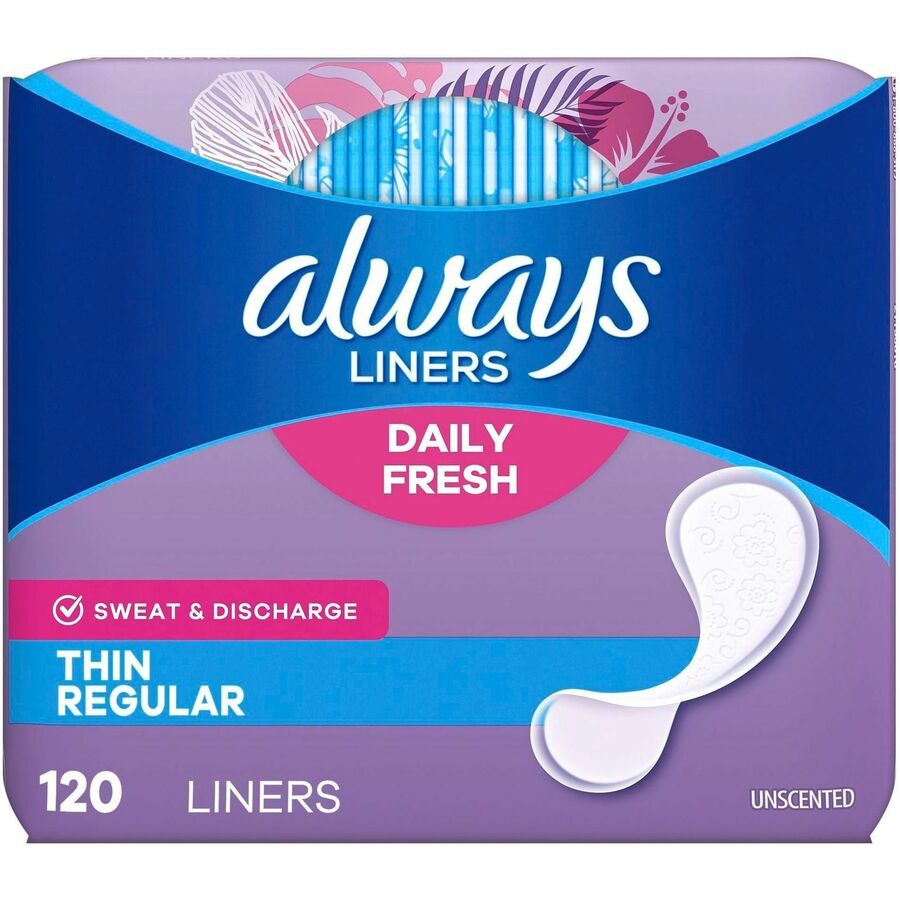 Always Thin Daily Liners, Wrapped - Regular - Absorbent, Comfortable, Individually Wrapped, Unscented - 1 Pack