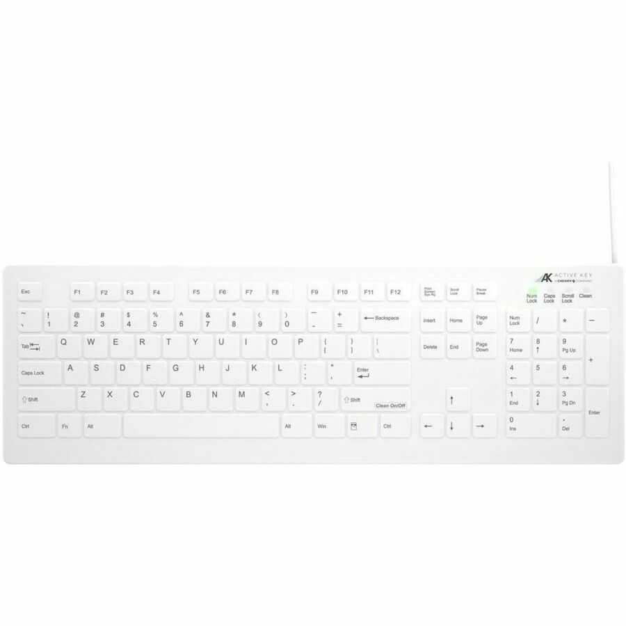 AK-C8112 Medical Keyboard - Detachable Cable, US Layout, (CF/WIN RIGHT), White