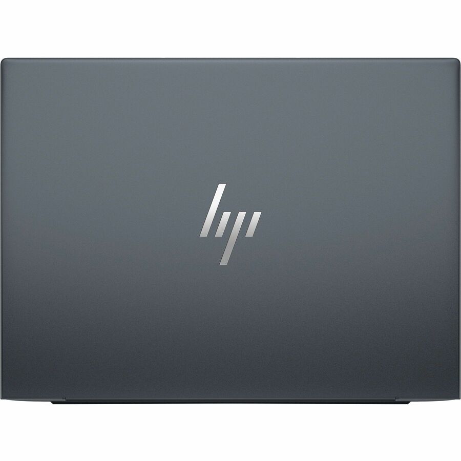 HP Elite Dragonfly G4 business laptop with 13.5-inch touchscreen, slate blue finish, and compact ultraportable design — top view