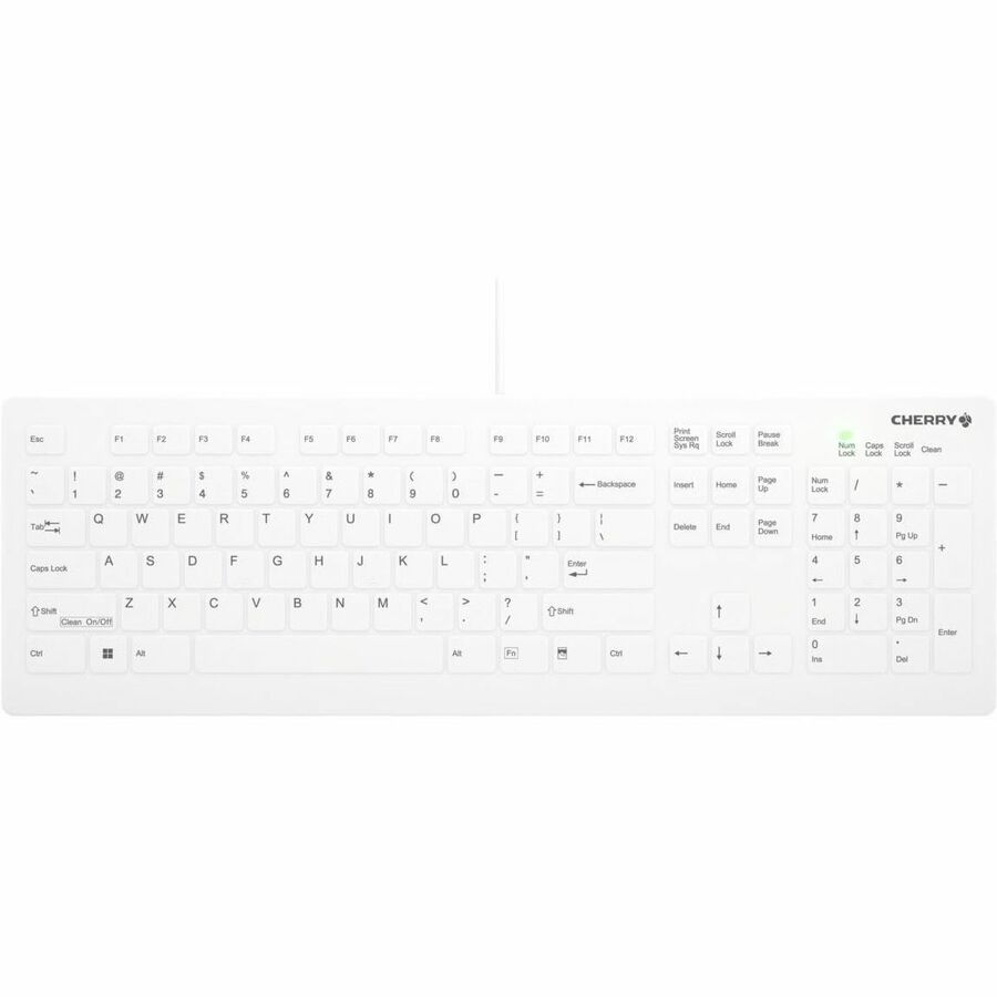 CHERRY AK-C8112 Medical Keyboard - Permanent Cable, US Layout, (CF/WIN LEFT), White