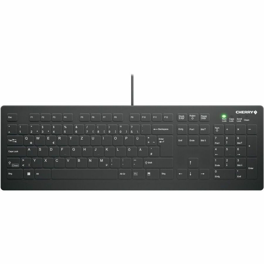 CHERRY AK-C8112 Medical Keyboard - Permanent Cable, US Layout, (CF/WIN LEFT), Black