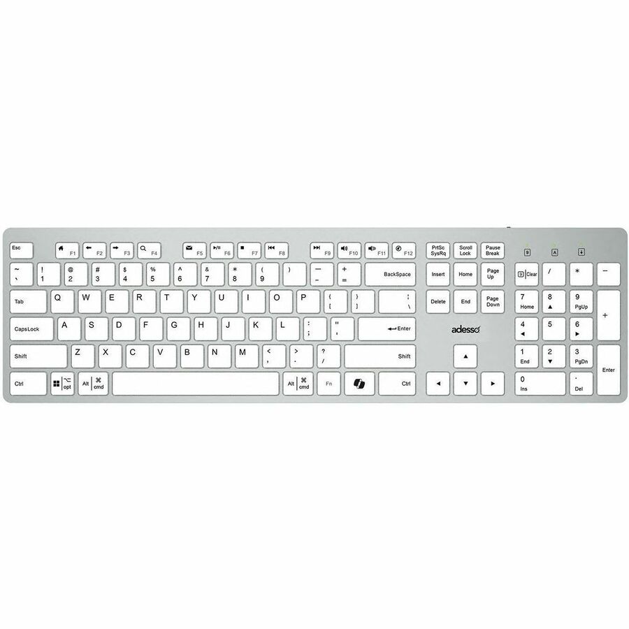 Clavier EasyTouch AKB-730UW - C&acirc;ble Connectivit&eacute; - USB Type C Interface - Fran&ccedil;ais (Canada) - Blanc Adesso