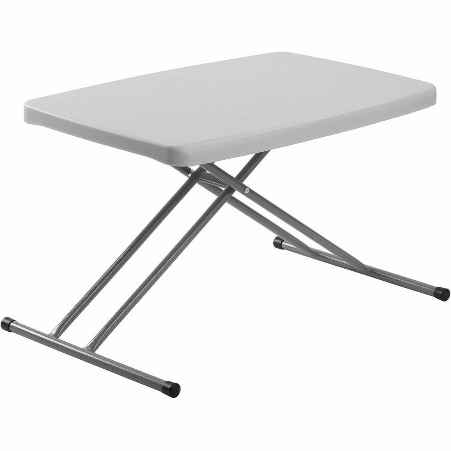 National Public Seating Basics Personal Folding Table - Speckled Gray Top - Powder Coated X-shaped, Textured Base - Modern Style - 150 lb Capacity - Height Adjustable - 6-Stage x 20" Table Top Width x 30" Table Top Depth x 1.60" Table Top Thickness - Lapt