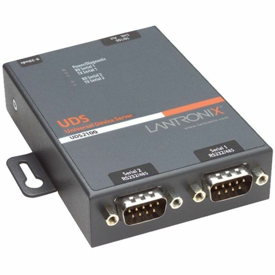 Lantronix 2 Port Serial (RS232/ RS422/ RS485) to IP Ethernet Device Server - US Domestic 110 VAC