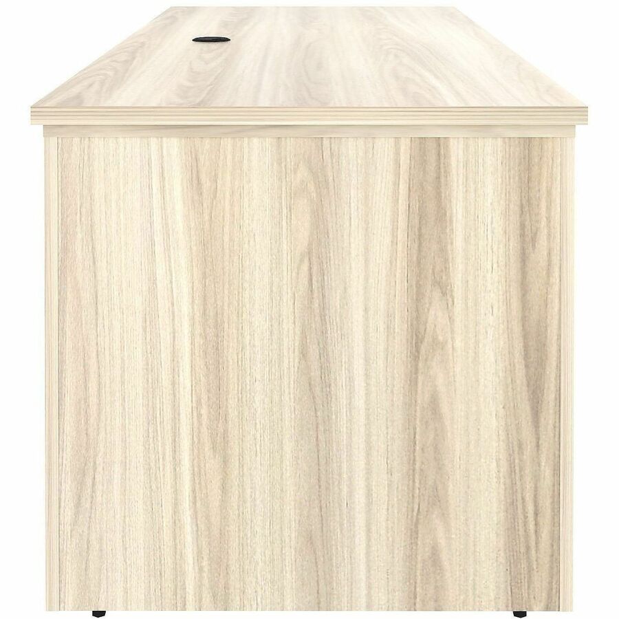 Lorell Essentials 72" Sit-to-Stand Desk Shell - x 1" Thickness Table Top, 49" Height x 72" Width x 29" Depth - Material: Laminate, Metal - Finish: Modern Elm - Laminate, Modern Elm Table Top - Durable, Modesty Panel, Privacy Panel, Adjustable Feet, Cam Lo