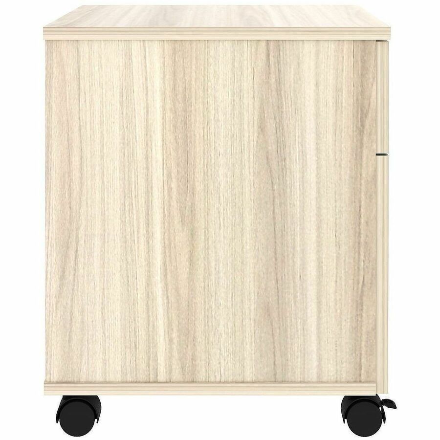 Lorell Essential Series Laminate Desking & Accessory - 22.9" Height x 15.7" Width x 19.9" Depth - Total Drawer(s): 2 - Material: Laminate - Finish: Modern Elm, Laminate - Versatile, Dual Wheel Caster, Mobility, Adjustable Feet, Locking Casters - For Offic