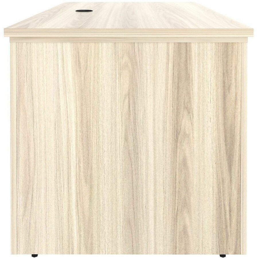 Lorell Essentials 60" Sit-to-Stand Desk Shell - x 1" Thickness Table Top, 49" Height x 60" Width x 29" Depth - Material: Laminate, Metal - Finish: Modern Elm - Laminate, Modern Elm Table Top - Durable, Modesty Panel, Privacy Panel, Adjustable Feet, Cam Lo