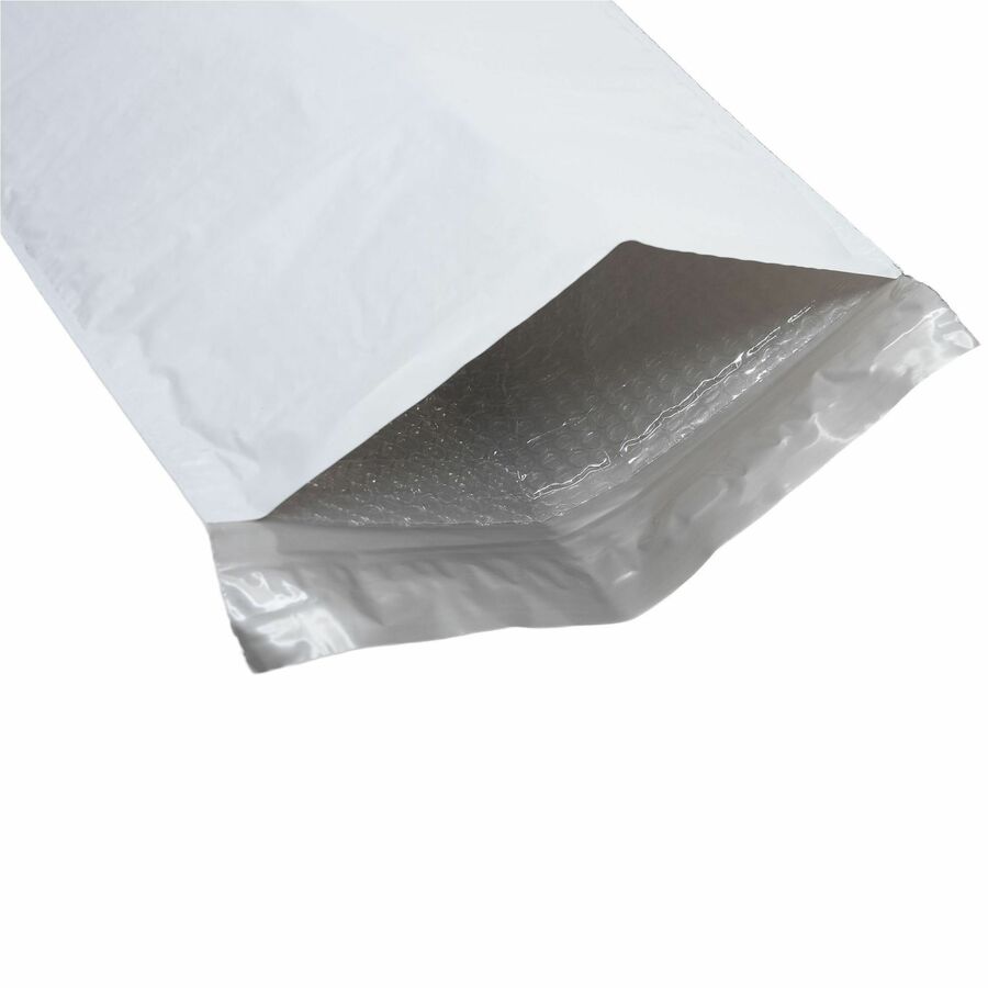 Lindenmeyr Explorer Poly Self-Seal Bubble Mailers - Bubble/Shipping - #5 - 10 1/2" Width x 16" Length - Self-sealing - White - Polyethylene - 100 / Carton - Kennedy Office
