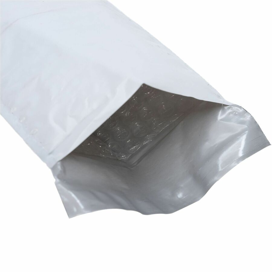 Lindenmeyr Explorer Poly Self-Seal Bubble Mailers - Bubble/Shipping - #000 - 4" Width x 8" Length - Self-sealing - White - Polyethylene - 500 / Carton - Kennedy Office