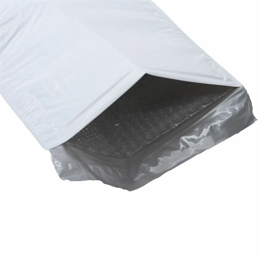 Lindenmeyr Explorer Poly Self-Seal Bubble Mailers - Bubble/Shipping - #2 - 8 1/2" Width x 12" Length - Self-sealing - White - Polyethylene - 100 / Carton - Kennedy Office