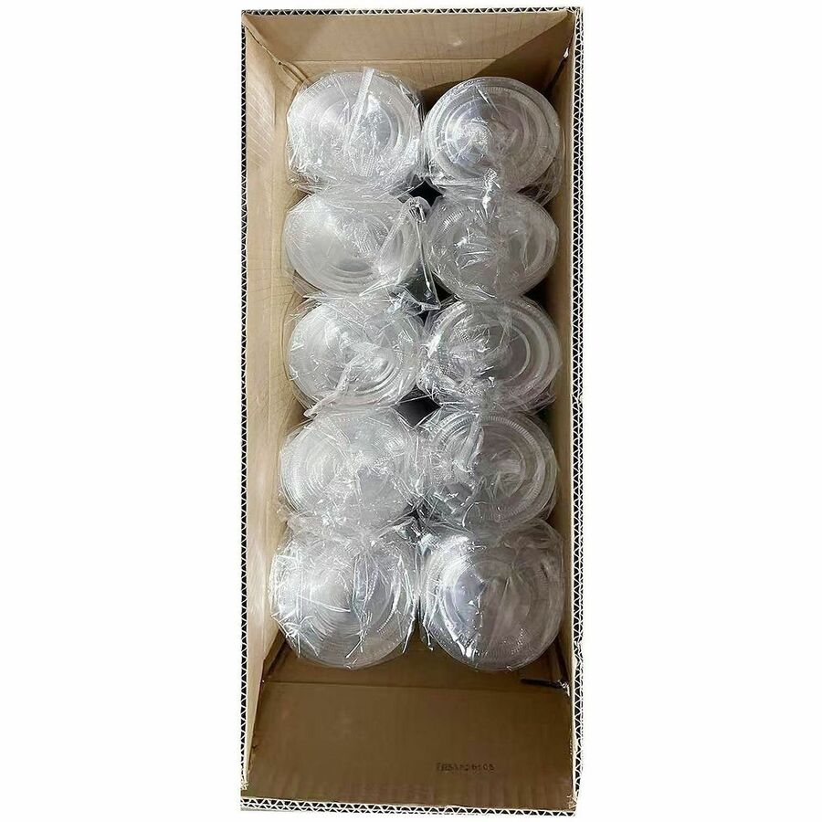 Genuine Joe Lids for Plastic Cold Cups - Polyethylene Terephthalate (PET) - Clear - 1000 Lids/Box - 1 Carton
