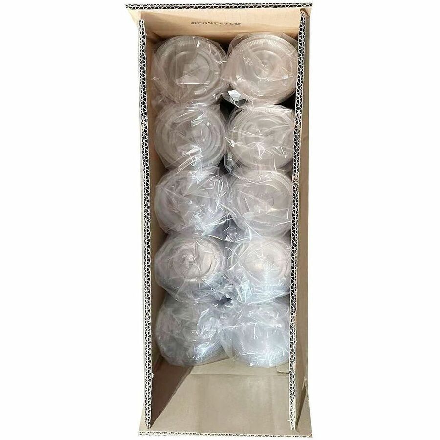 Genuine Joe Lids for Plastic Cold Cups - Polyethylene Terephthalate (PET) - Clear - 1000 Lids/Box - 1 Carton