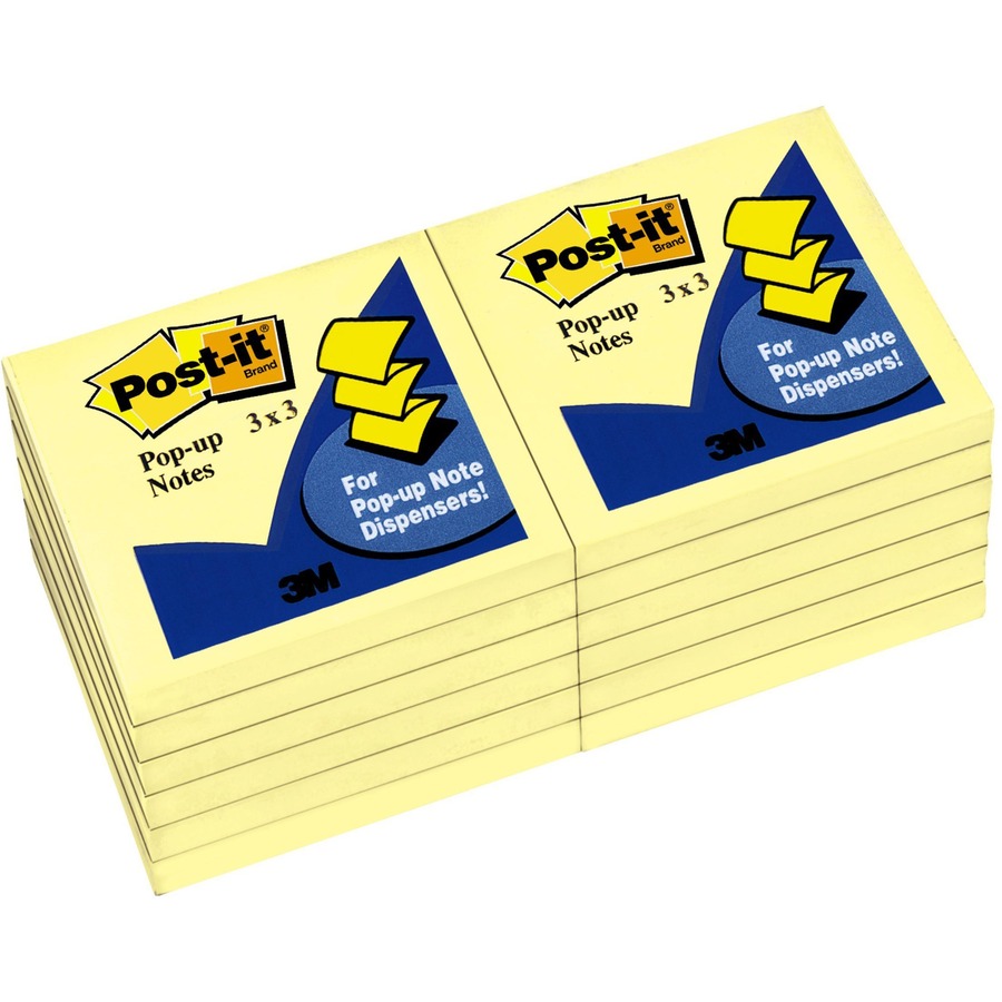 Post-it Notes, 3x3 in, 4 Pads, Canary Yellow, Clean Removal, Recyclable in  2023