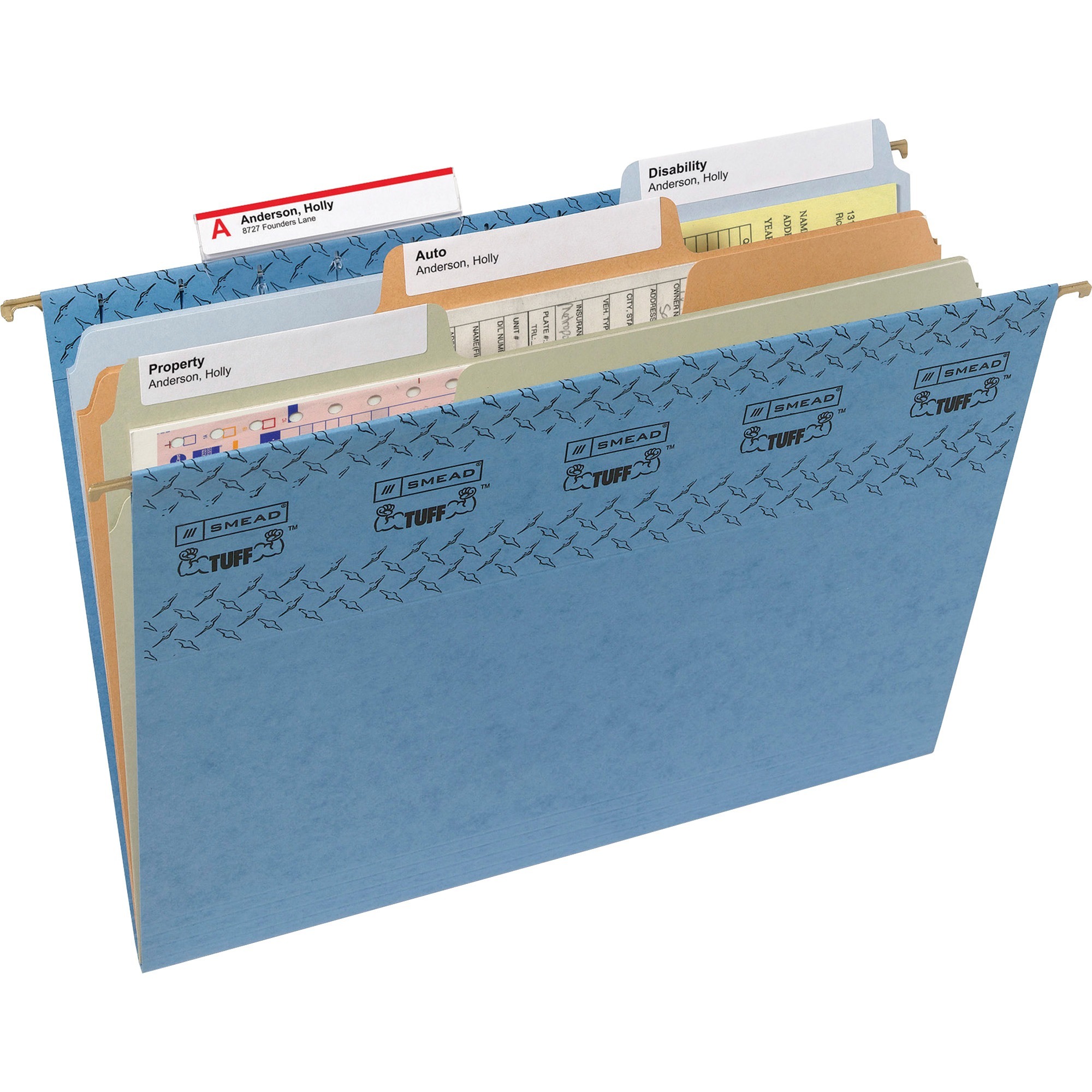 SMD64040 Smead® Tuff Hanging Folders With Easy Slide Tab, Letter Size