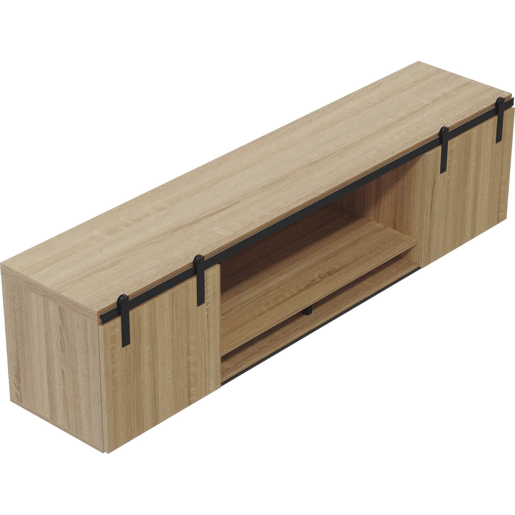 Safco 72" Mirella WallMounted Hutch with Wood Doors Parker's