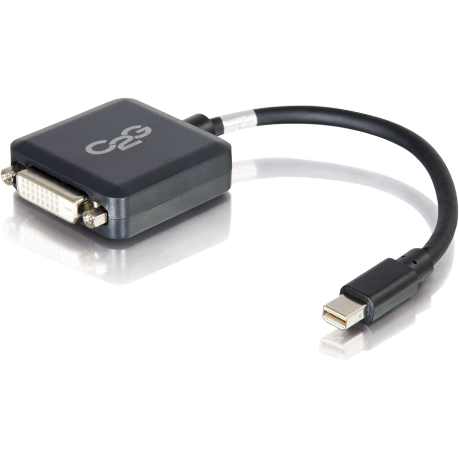 8in C2G Mini DisplayPort M to DVI F BLK — top view