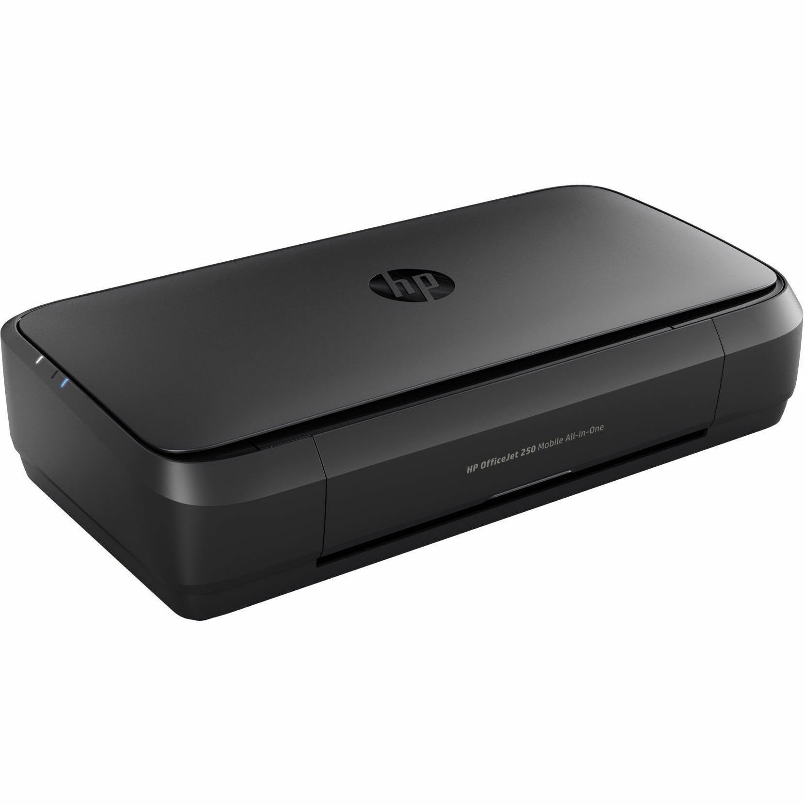 HP OfficeJet 250 Mobile all-in-one printer for portable print, scan, and copy workflows — top view