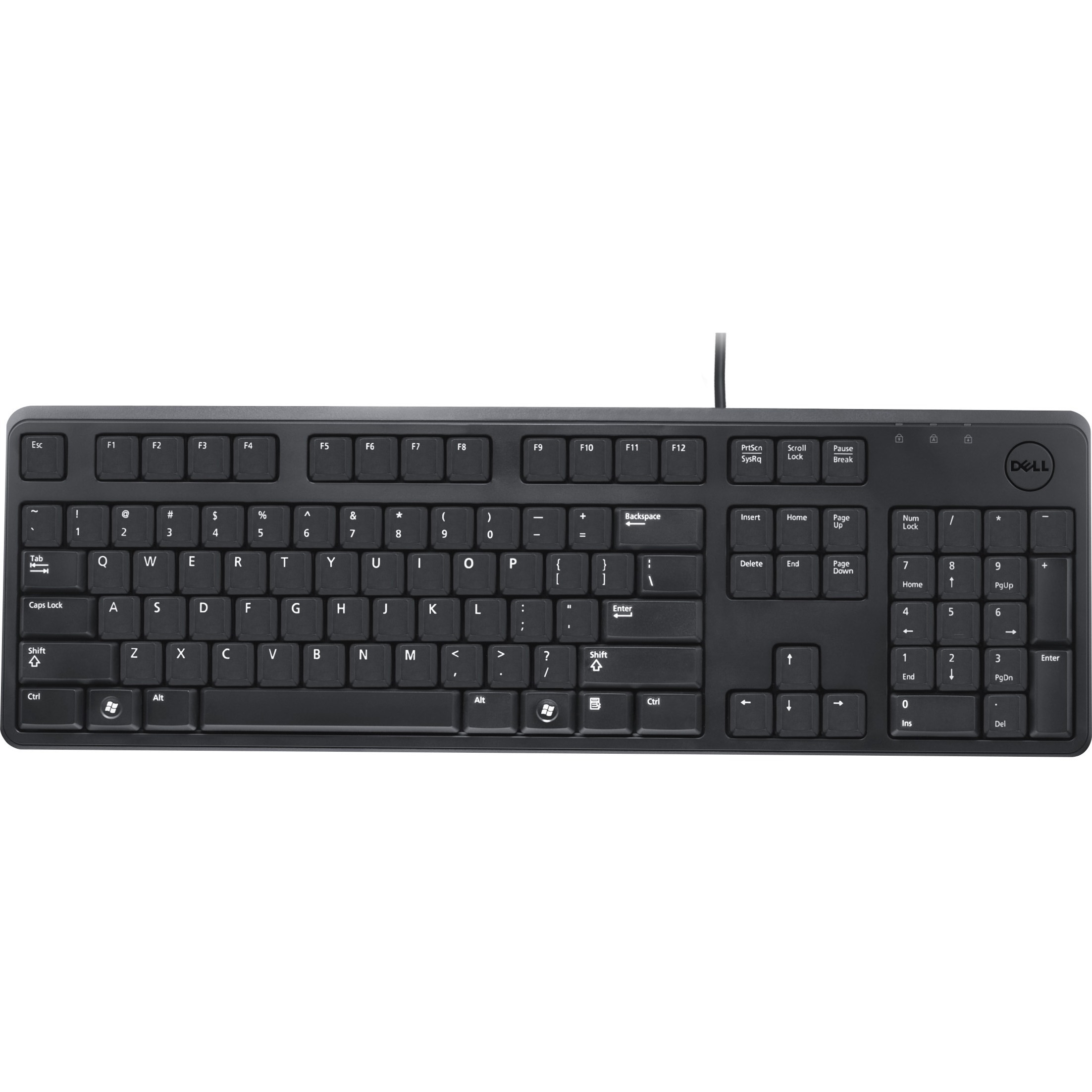 DELL SOURCING - NEW KIT DELL 104 QUIETKEY USB KEYBOARD - KB212-B - CABLE — top view