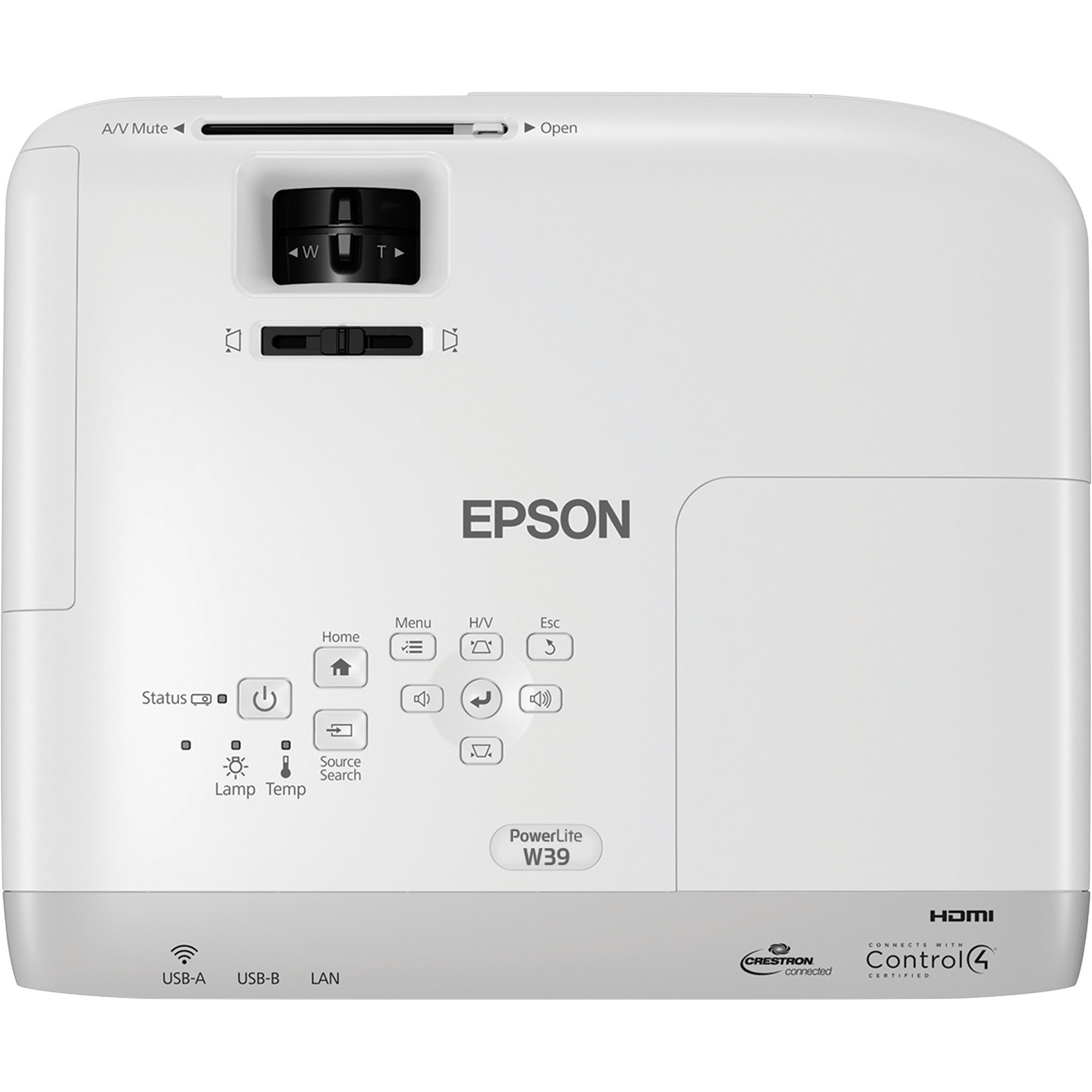 Epson Powerlite W39 Lcd Projector 16 10 1280 X 800 Front Rear Ceiling 6000 Hour Normal