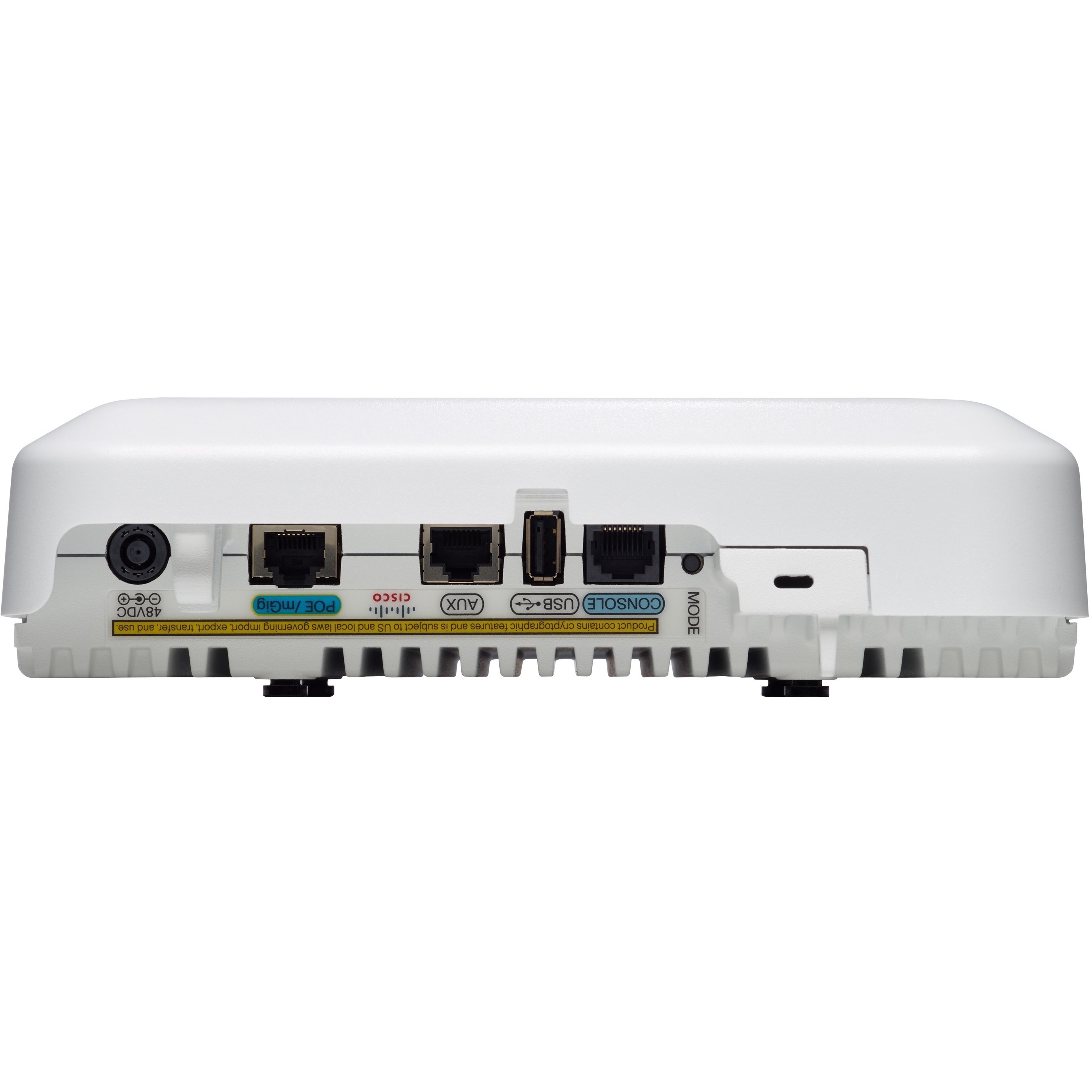 Cisco AIR-AP2802E-F-K9 indoor access point with external antennas and dual Gigabit Ethernet — top view