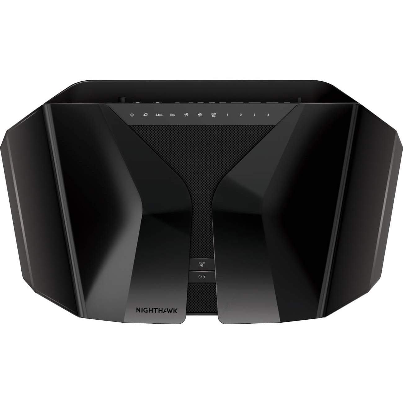 Netgear Nighthawk AX12 RAX120-100NAS AX6000 Wi‑Fi 6 router for high-demand home networking — top view