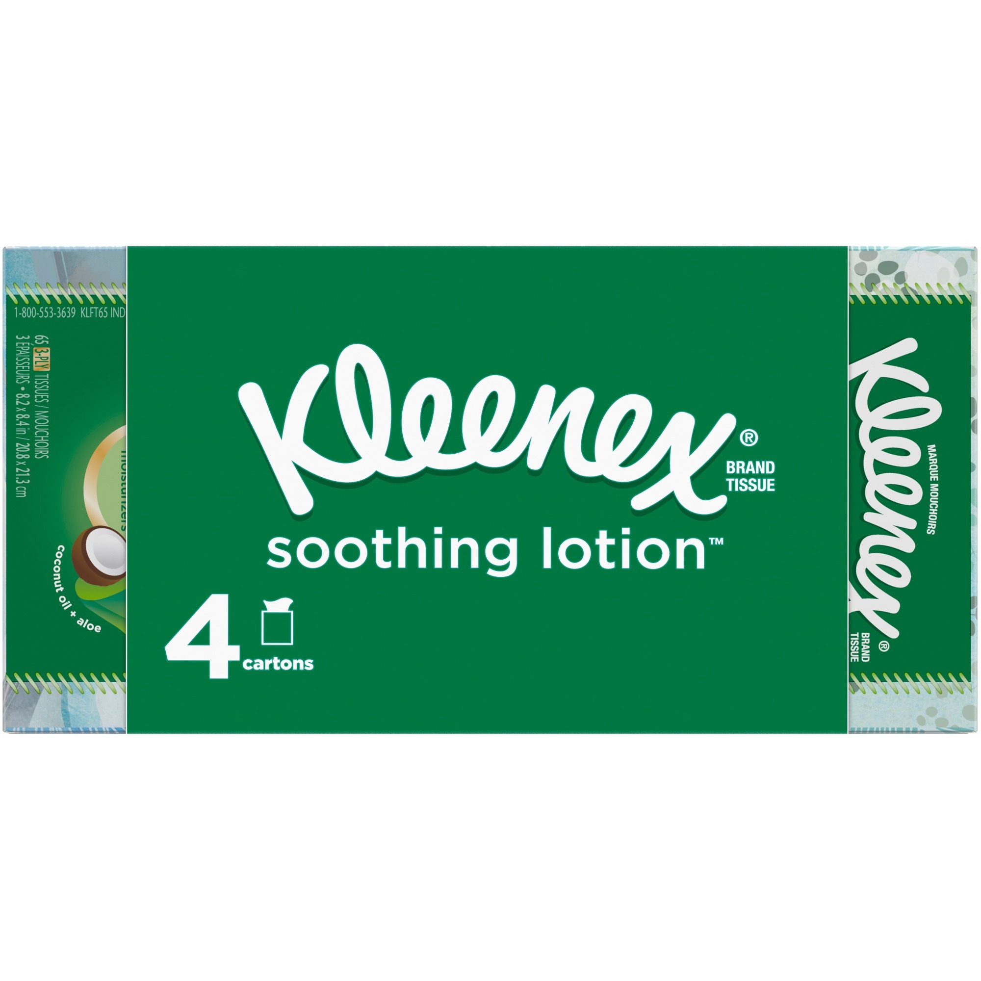 Kleenex Ultra Soft Facial Tissues, 4 Cube Boxes, 65 White Tissues per Box,  3-Ply (260 Total)