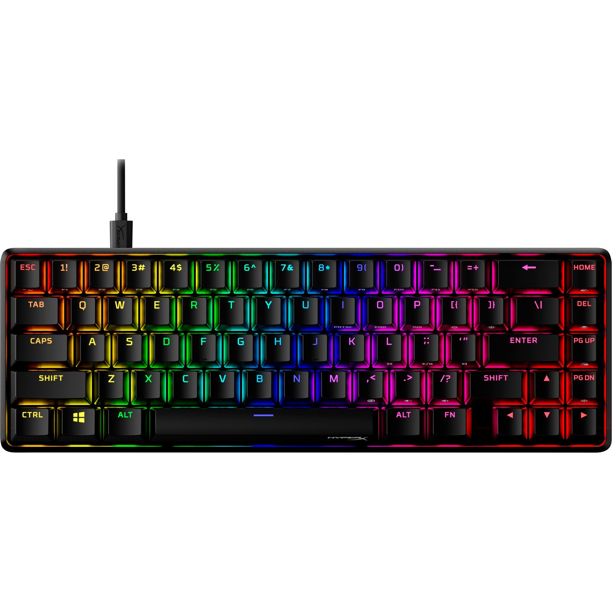 HyperX Alloy Origins 65 mechanical keyboard with compact 65% layout and aluminum frame — top view
