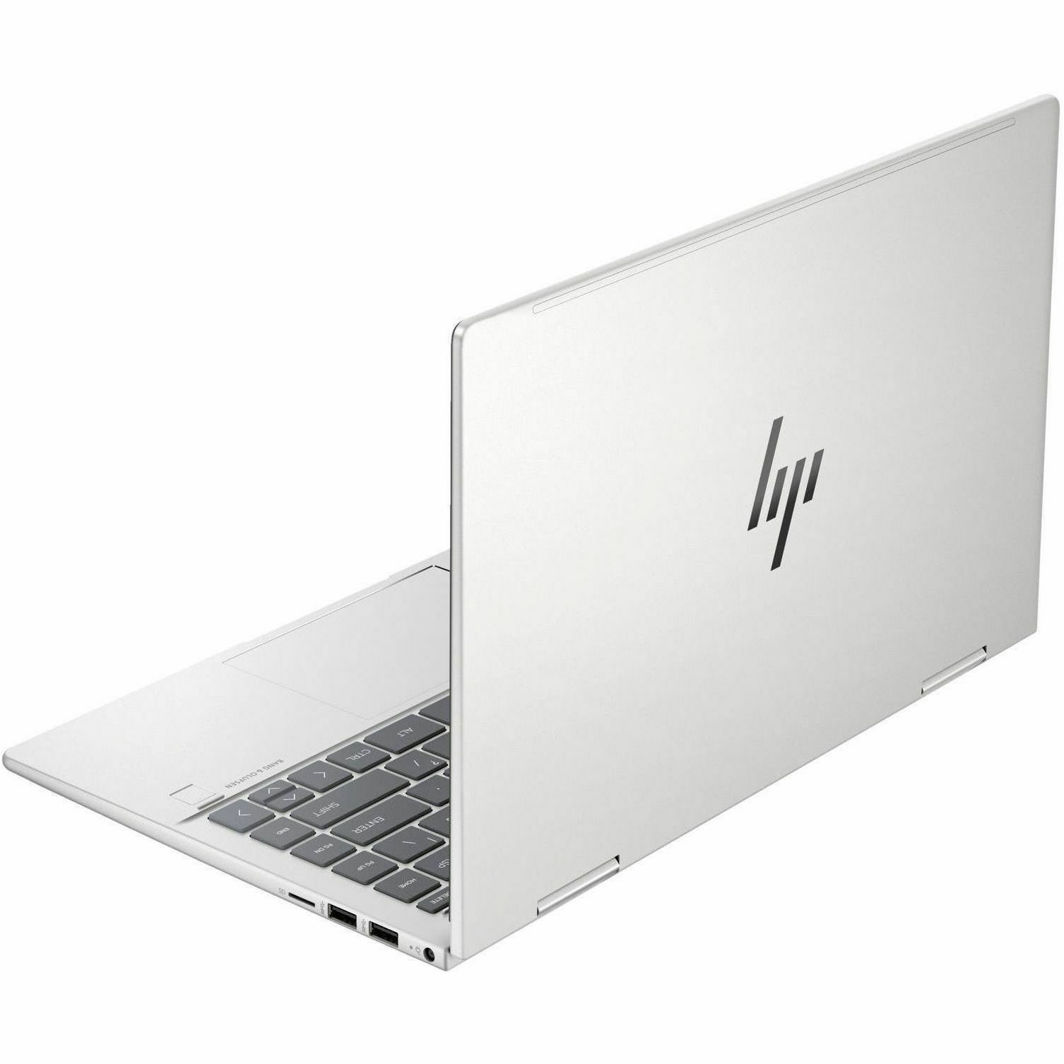 Refurbished HP ENVY x360 14-inch 2-in-1 laptop with Core i7, 16 GB RAM, 1 TB SSD, and touchscreen — top view