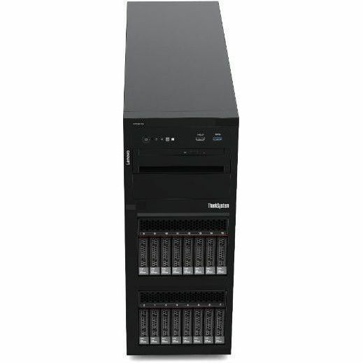 Lenovo ThinkSystem ST250 V3 tower server with Intel Xeon E-2456 processor and 16 GB memory — top view