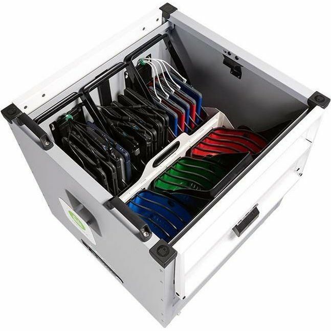 LOCKNCHARGE JOEY 30 charging cart with prewired USB-C 65W charging for shared devices — top view