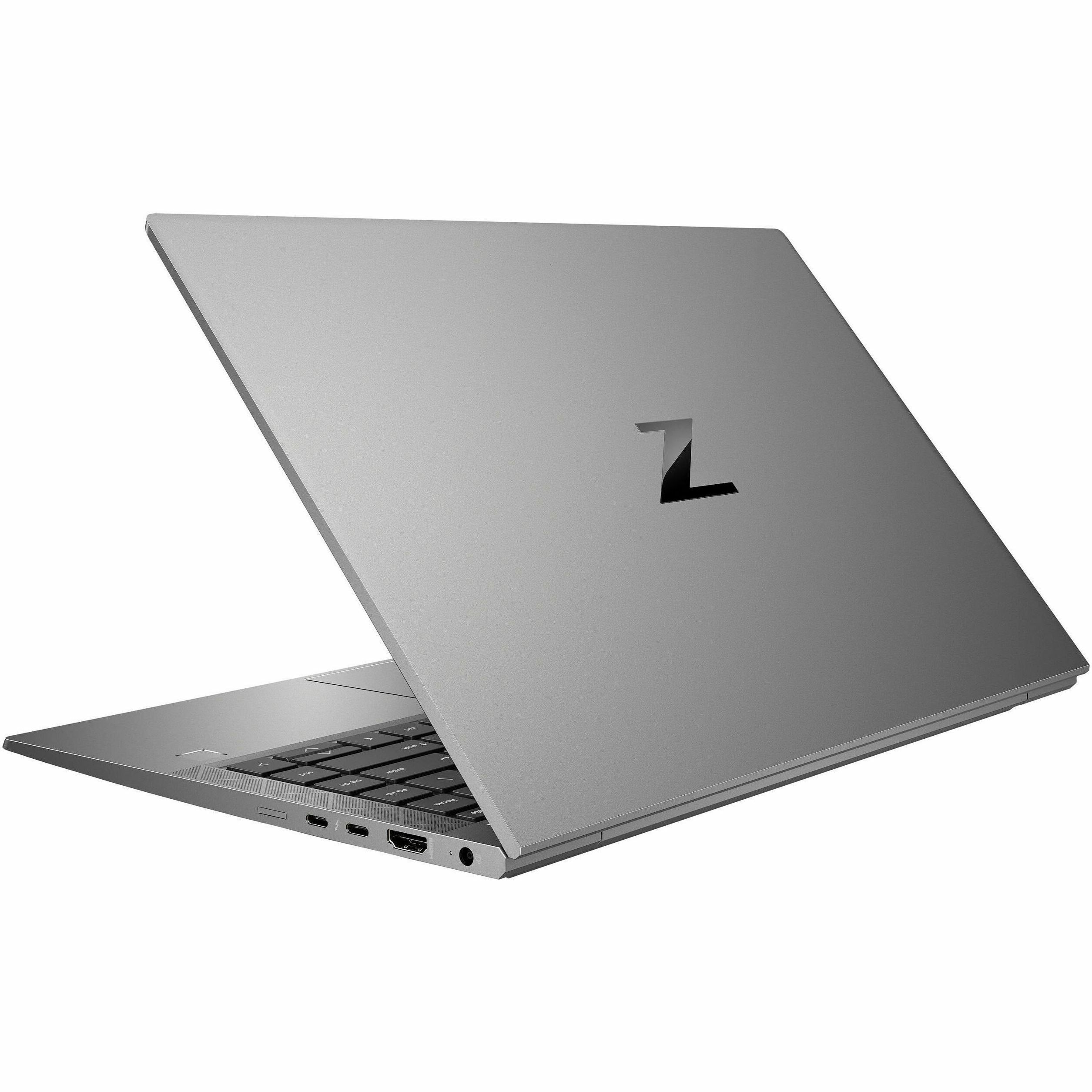Refurbished HP ZBook Firefly 15 G7 workstation laptop with 15.6-inch Full HD display — top view