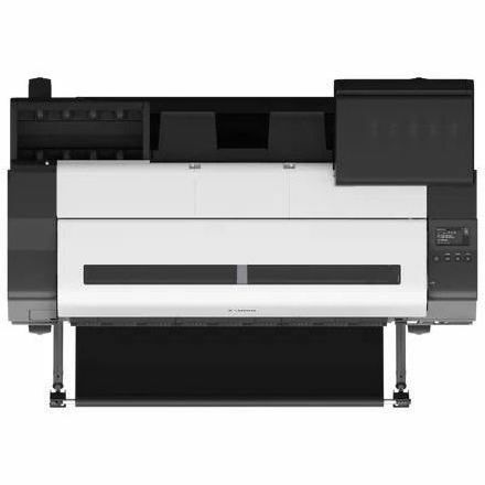 Canon TX-3200 36-inch large-format printer with basket for CAD drawings and technical output — top view