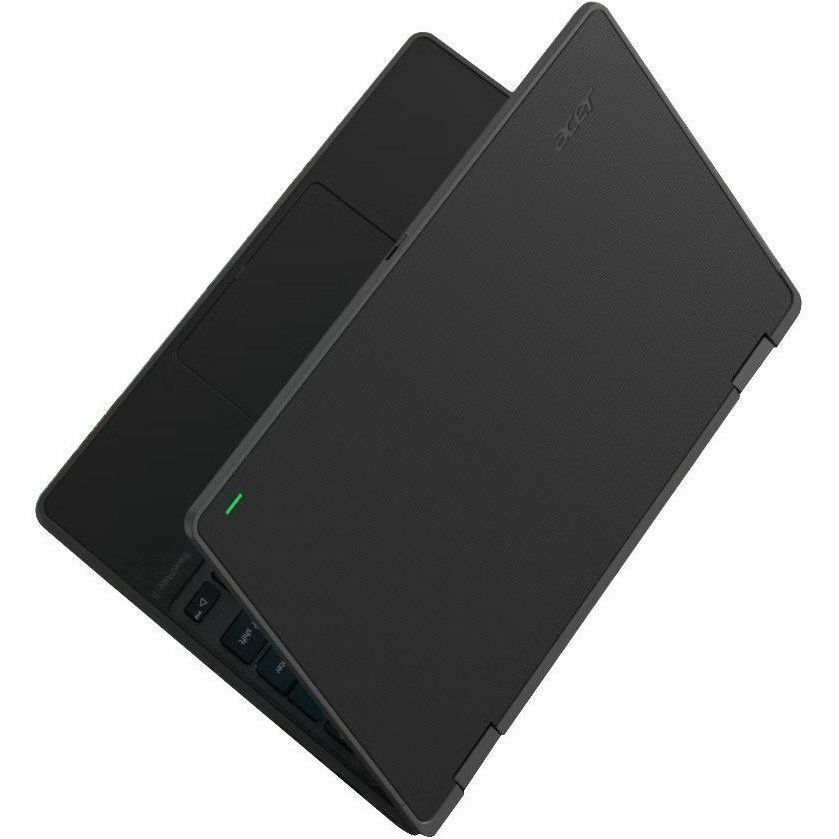 Acer TravelMate B3 11.6-inch K-12 notebook with Intel N150, 4 GB memory, and Windows 11 Pro Education — top view
