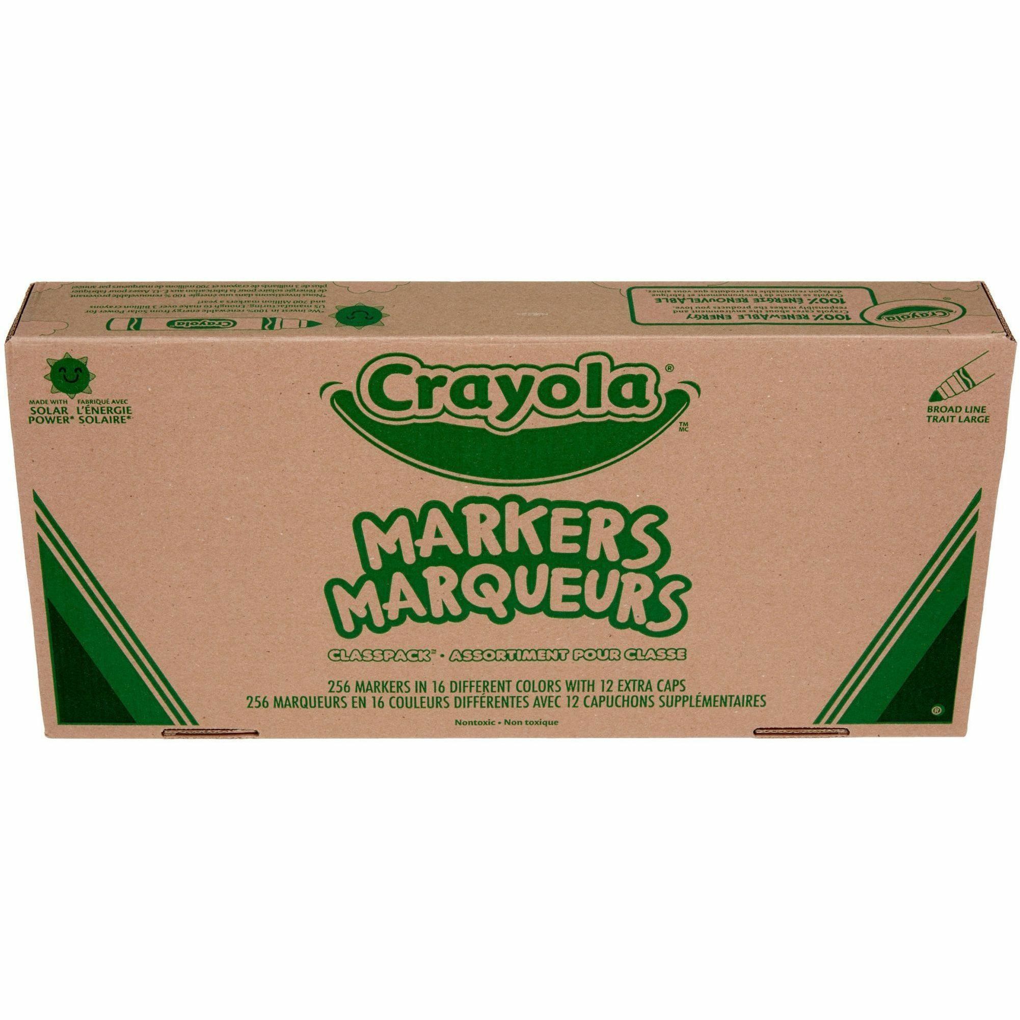 Crayola Broad Line Markers - Classpack, Assorted Colors, Set of 256