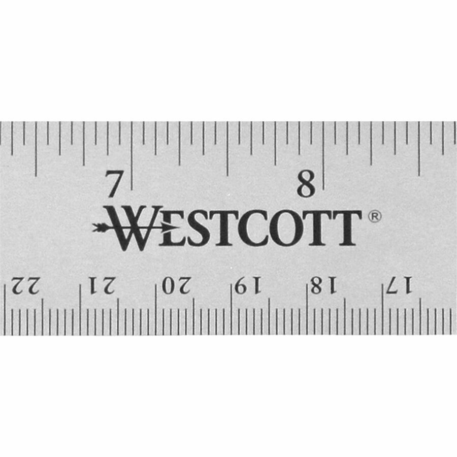 Westcott Stainless Steel Office Ruler, Non Slip Cork Base, 6