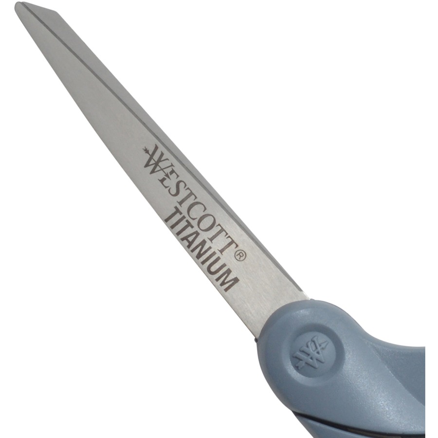 Westcott High Performance Titanium Bonded Scissors - 3.50 Cutting Length -  8 Overall Length - Straight-left/right - Titanium - Straight Tip 