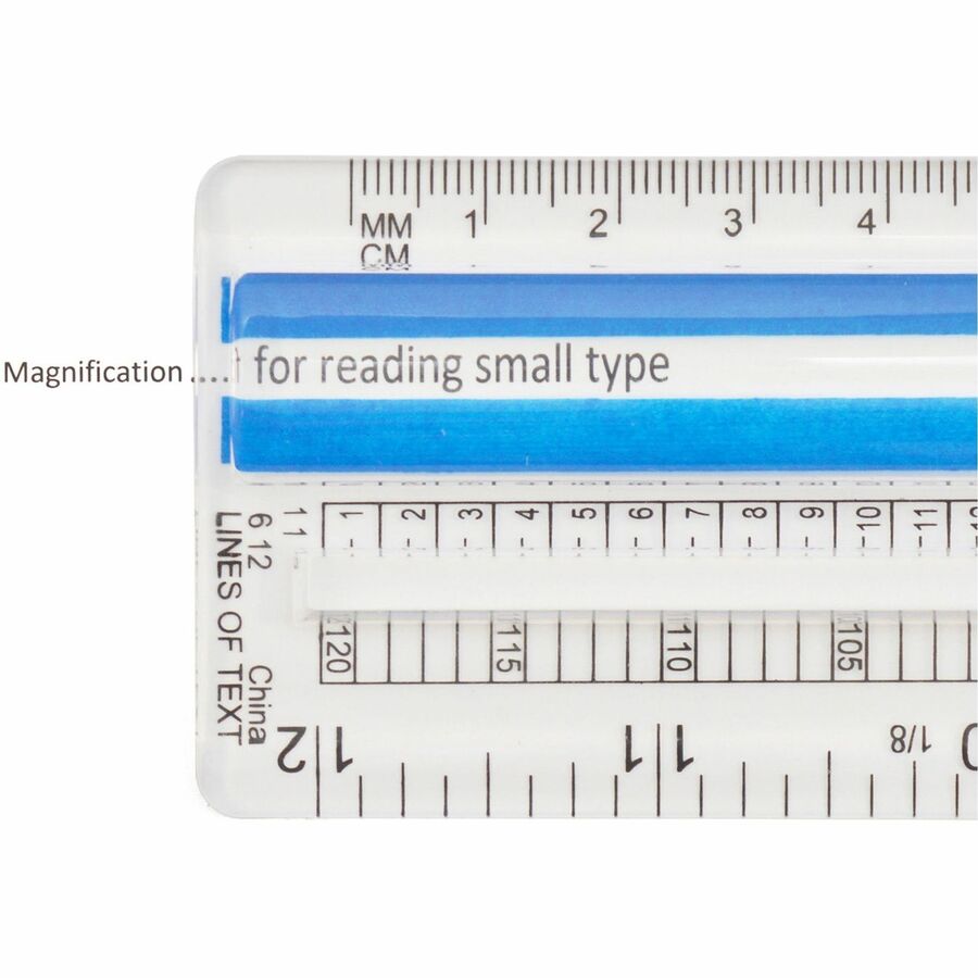 Helix Magnifying Ruler, 12 Inches, Clear